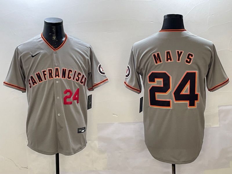 Men San Francisco Giants #24 Mays Grey Game 2025 Nike MLB Jersey style 4